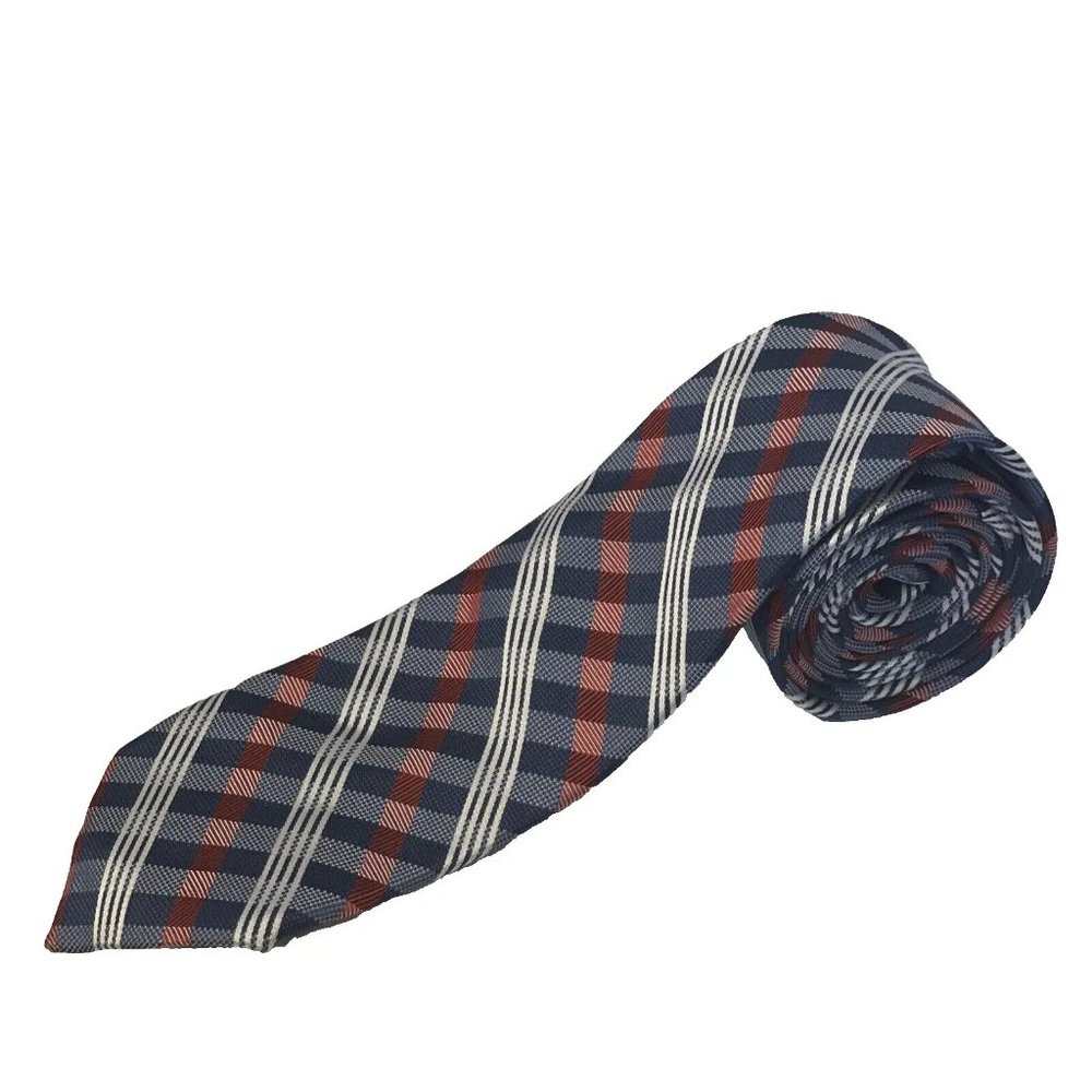 Penguin Red White and Blue Striped Silk Mens Neck Tie 61" Long 3" Wide